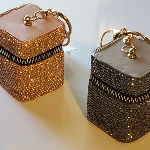 Golden PEACH Zipper Case Key Ring - Bag Charm